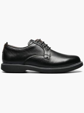 Boys Florsheim Supacush Jr. Plain Toe Oxford in Black Leather. 16630 007